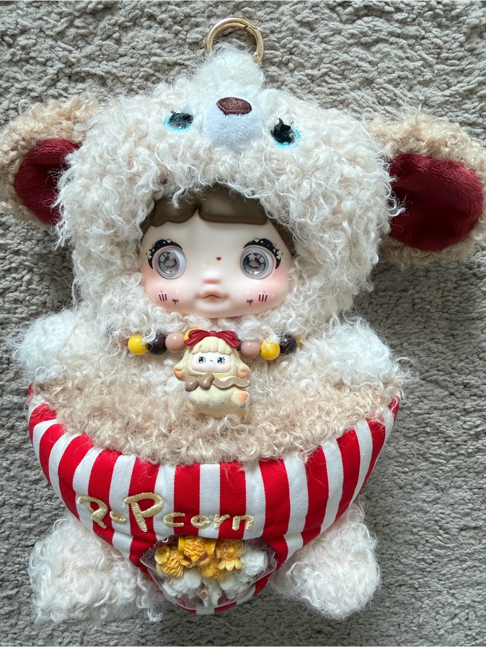 Authentic Nommi About Childhood Popcorn Dog Vinyl Plush Keychain